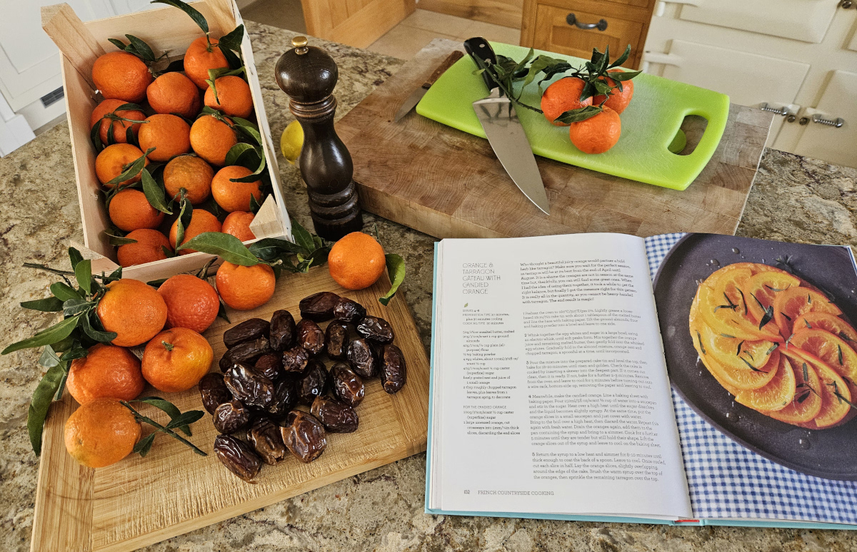 Clementine and Tarragon Gâteau with Candied Clementine and Dates