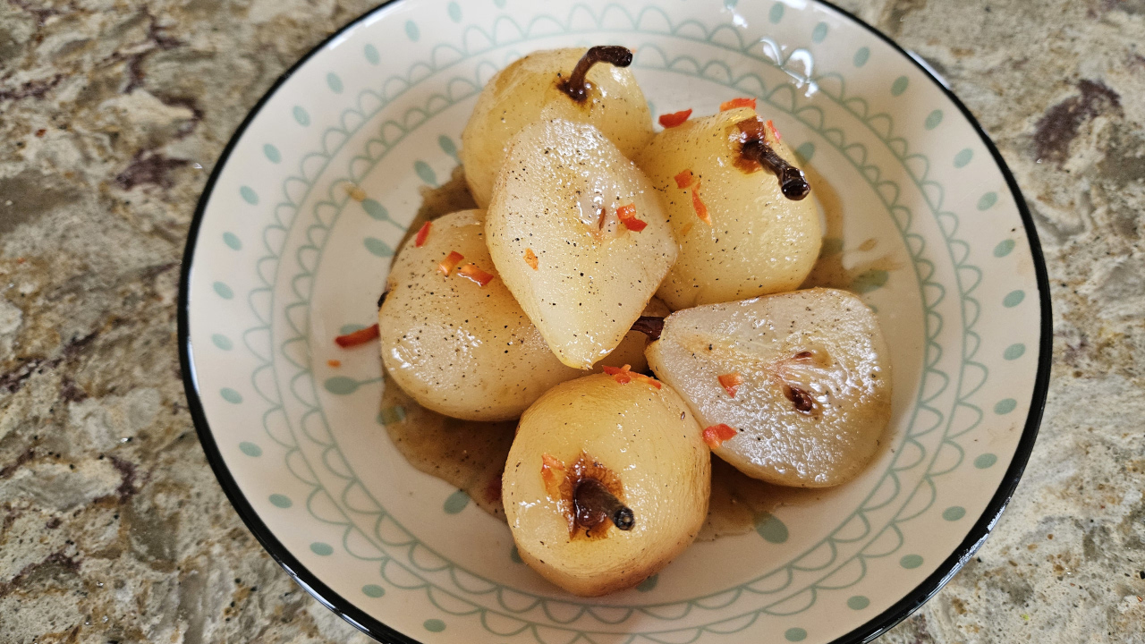 Poached Pear with Wayanard Pepper